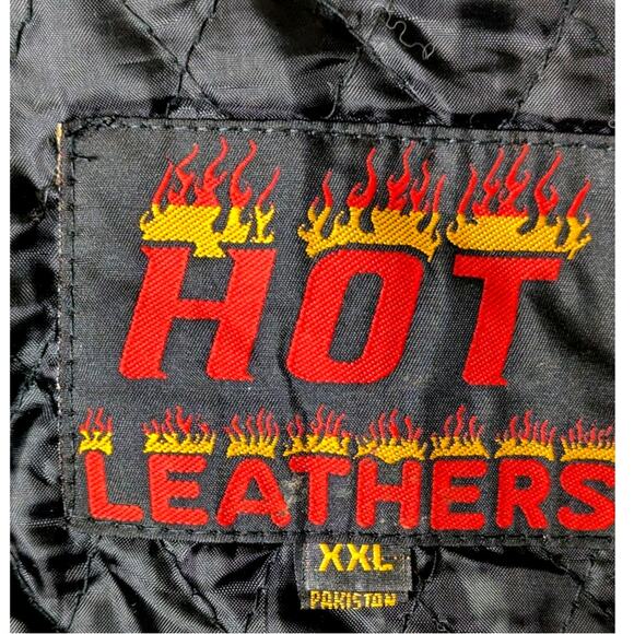 Hot leathers 100% moto jacket XXL Zip quilted liner Braided trim.Rare ClassicEUC - Picture 2 of 16